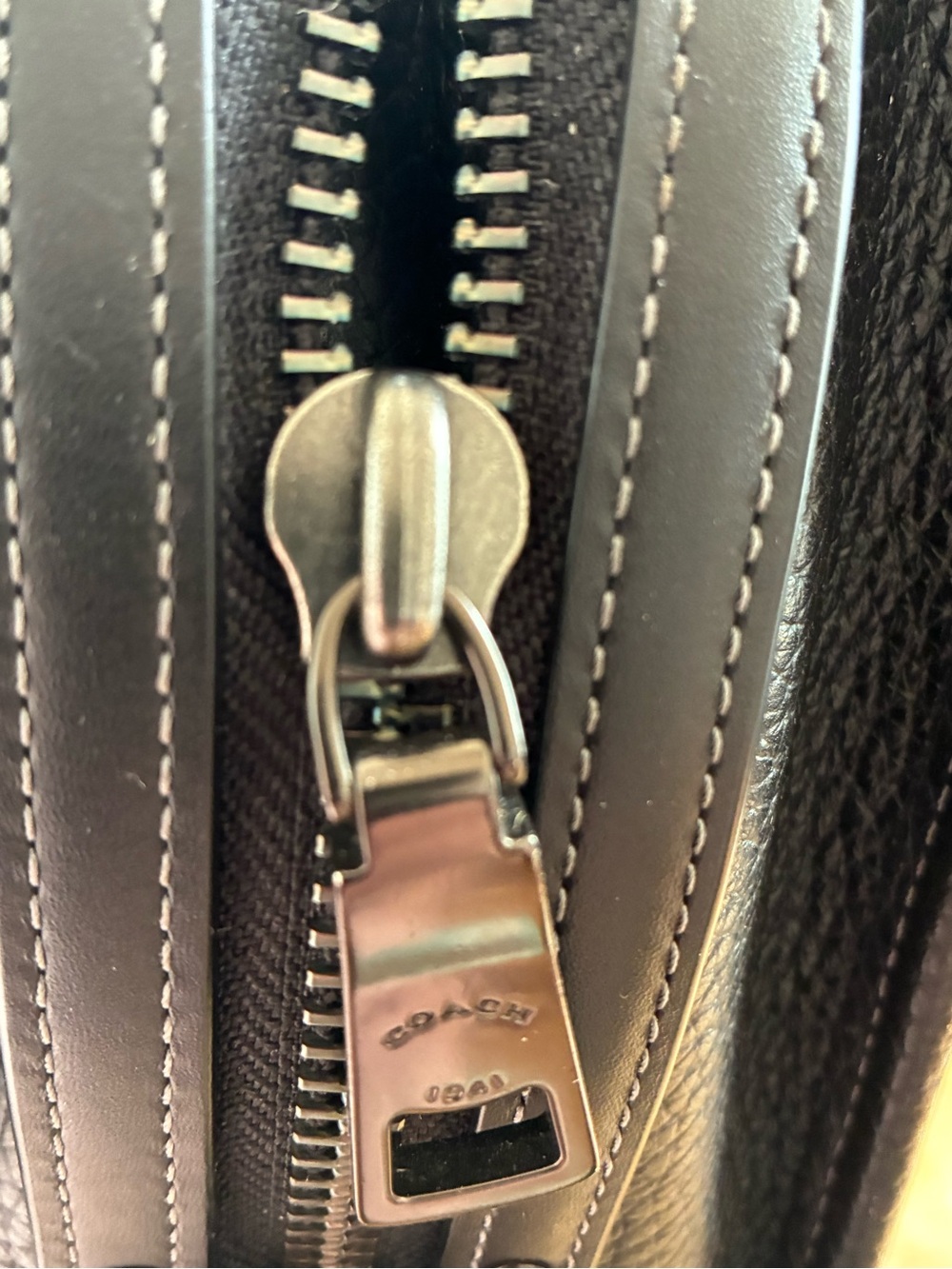 Coach Black Pebbled Leather colorblock rogue 20 - Picture 14 of 14